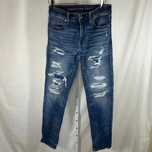 American Eagle Slim Straight Size 30x32 Jean Distressed Blue